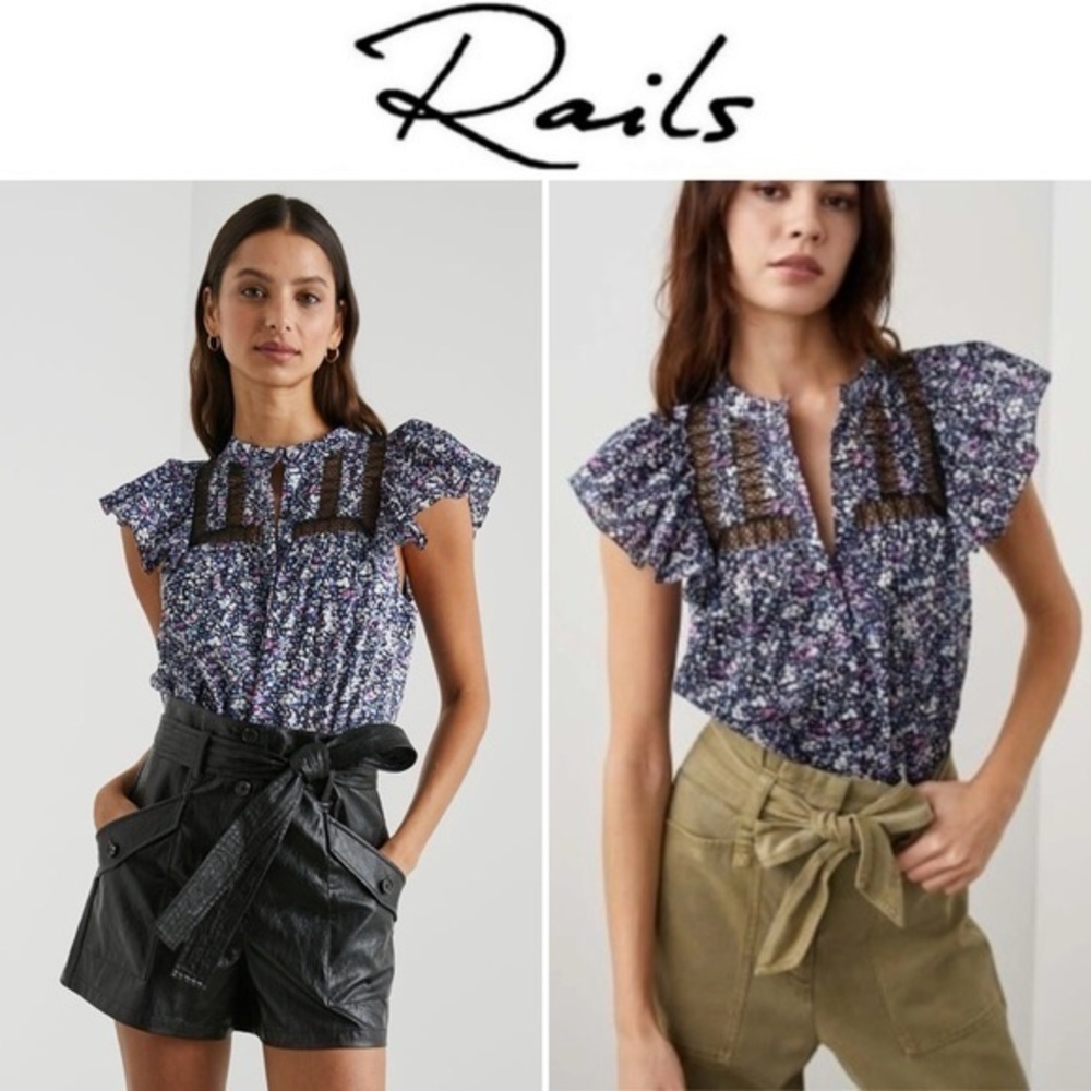 Rails Louella Top Midnight Hyacinth sz XS NWT 188$